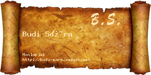 Budi Sára névjegykártya