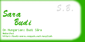 sara budi business card