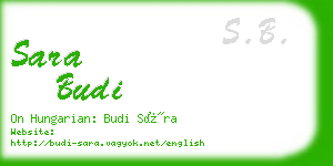 sara budi business card